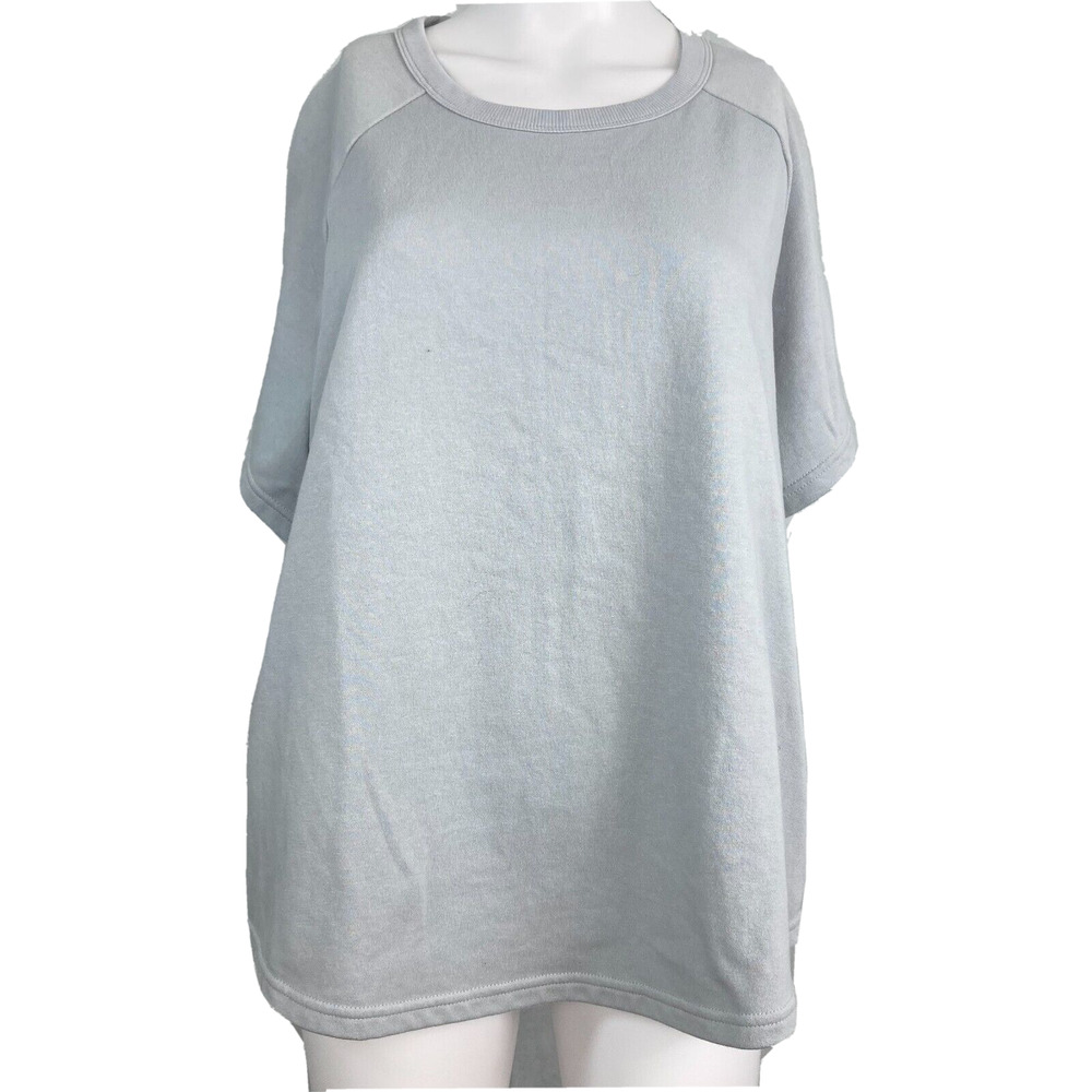 Under Armour Shirt Womens Sz XL Gray Keyhole Back Loose Fit Short Sleeve Top